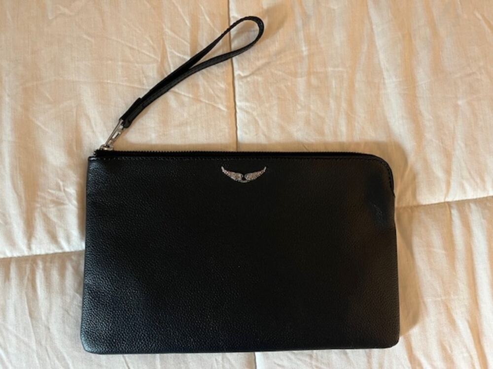 Zadig & Voltaire Black Leather Wristlet/Clutch - NWT